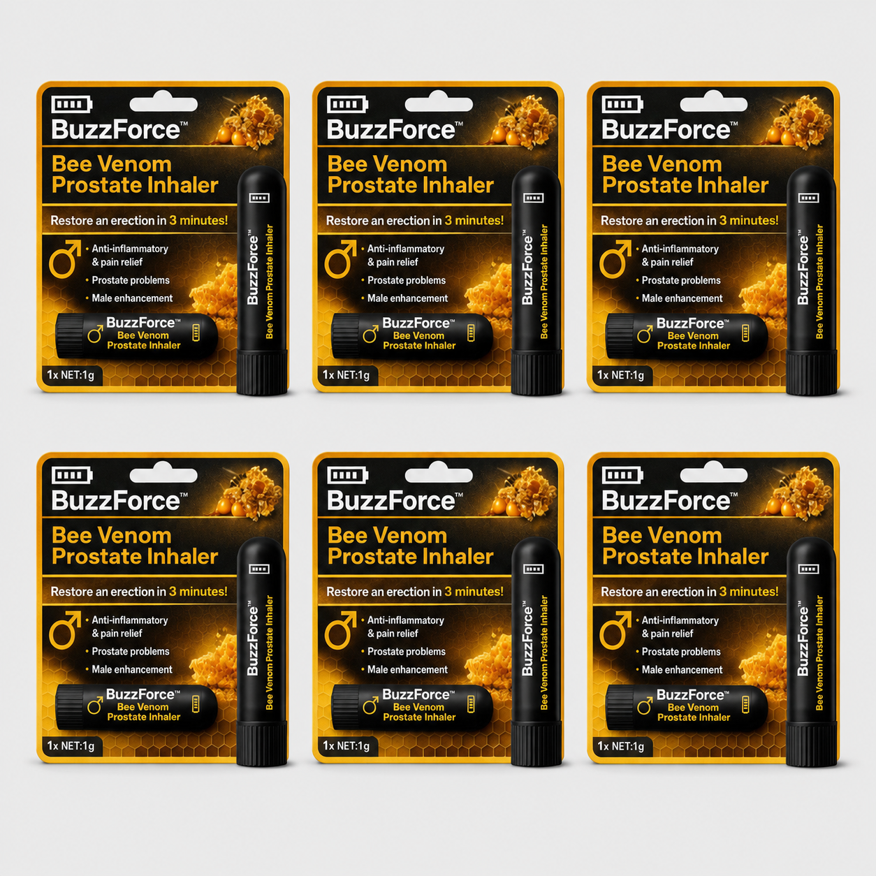 BuzzForce™ Bee Venom Prostate Inhaler | Regain an erection in 3 minutes!