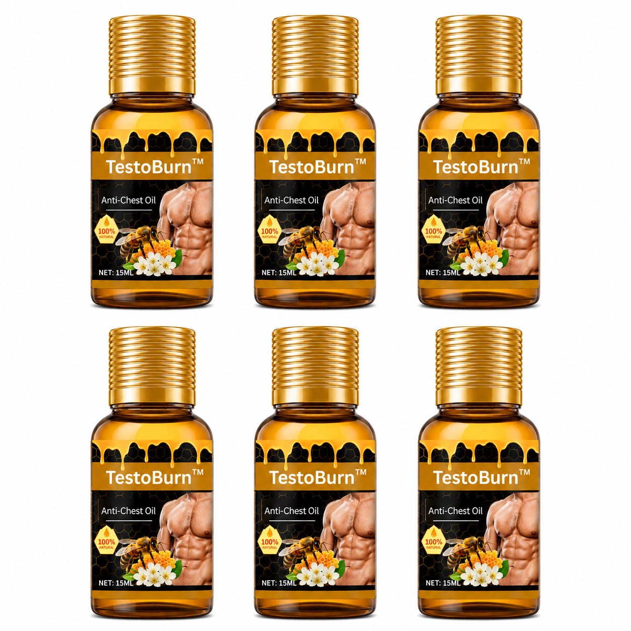 TestoBurn™ Anti-Chest Oil | Reduces Chest in Men in 7 Days, Without Surgery !