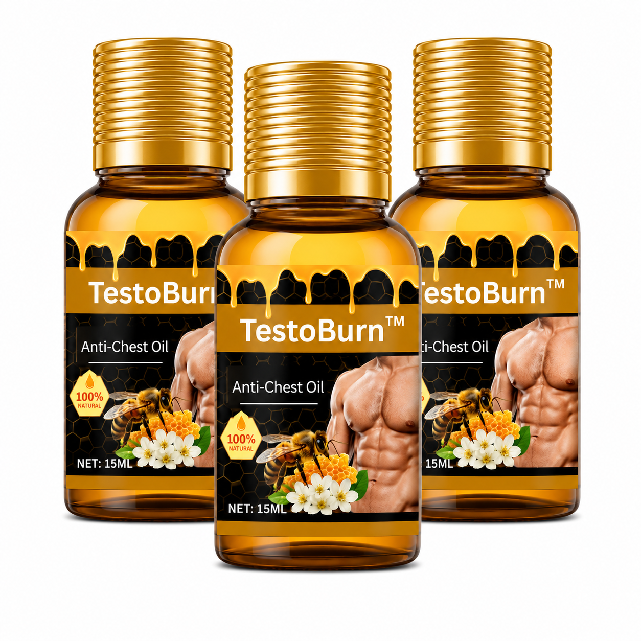 TestoBurn™ Anti-Chest Oil | Reduces Chest in Men in 7 Days, Without Surgery !