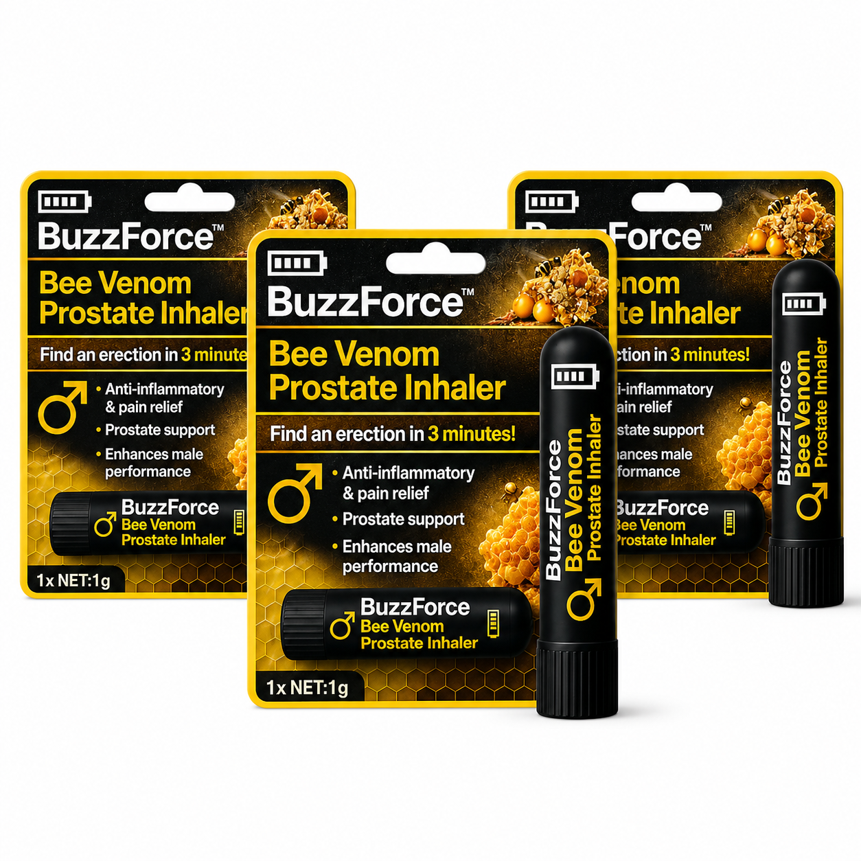 BuzzForce™ Bee Venom Prostate Inhaler | Regain an erection in 3 minutes!