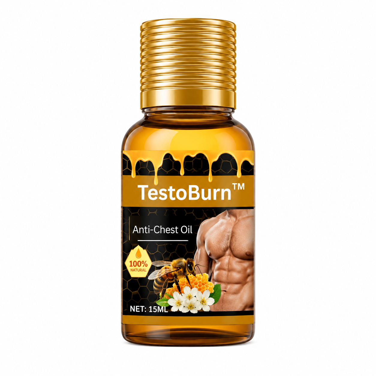 TestoBurn™ Anti-Chest Oil | Reduces Chest in Men in 7 Days, Without Surgery !